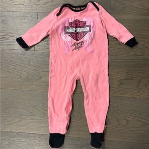 Harley Davidson authentic pink sleeper EUC 9-12M ret $89